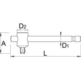 T-ručka, prihvat 3/8" 238.3/1 165mm UNIOR