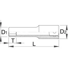 Ključ nasadni, prihvat 1/4", dugi, dvanaestougaoni 188/2L12p 3.2mm UNIOR