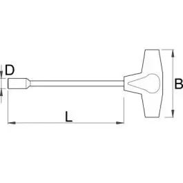 Ključ nasadni sa T-ručicom 193N 7mm UNIOR
