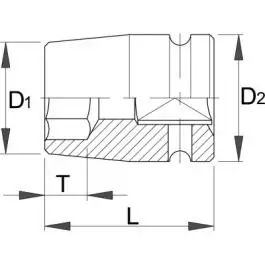 Ključ nasadni IMPACT, prihvat 1/2", sa unutrašnjim TX profilom 231/4TX E12 UNIOR