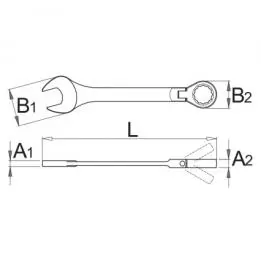 Ključ viljuškasto-okasti, zglobni, sa čegrtaljkom 161/2 12mm UNIOR