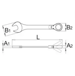 Ključ viljuškasto-okasti, zglobni, sa čegrtaljkom 161/2 13mm UNIOR