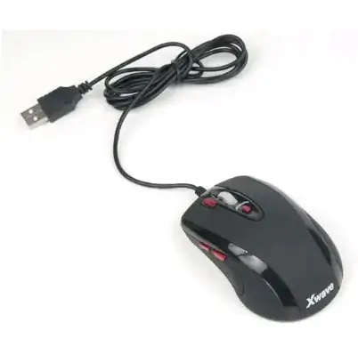 Laserski miš GL1 USB port gumiran 1200DPI IC 3601, crni XWAVE