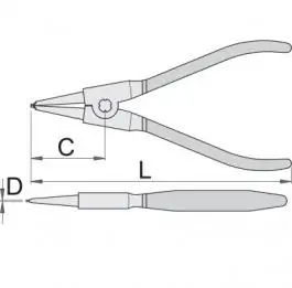 Klešta za seger, spoljna, prava 532PLUS/1DP 180mm 19-60 UNIOR