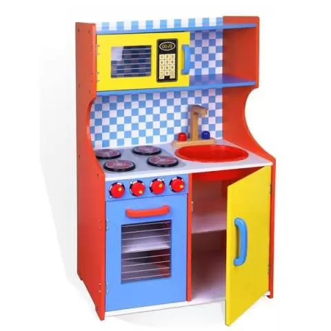 Drvena kuhinja na dva nivoa 5 elemenata sa policama VIGA