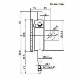 Komparater - merni sat 5mm INSIZE