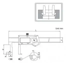 Pomično-digitalno merilo - šubler za unutrašnje žljebove 200mm INSIZE