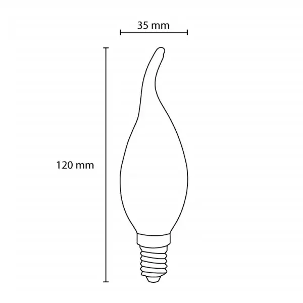 LED filament sijalica sveća toplo bela 3.9W PROSTO