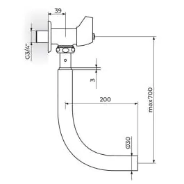 Slavina - ventil - ispirač za wc solju 3/4'' hromirana podesiva cev Rosan A95034