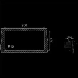 Sudopera RODI-OKIO LINE 100 FLAT SJAJ 1000x500- RODI