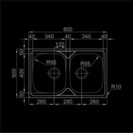 Sudopera usadna OKIO LINE 80 BB MAT 800x500-BB-115 RODI