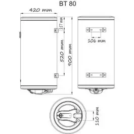 Termorad bojler inox BT-80 IB-21D vertikalni beli sa izmenjivačem toplote