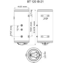 Termorad bojler inox BT-120 IB-30D vertikalni beli sa izmenjivačem toplote