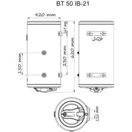 Termorad bojler inox BT-50 IB-21D vertikalni beli sa izmenjivačem toplote