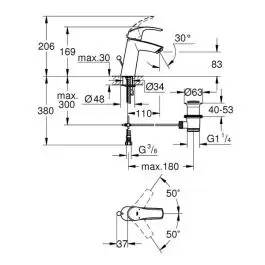 Slavina-baterija za umivaonik Eurosmart Grohe