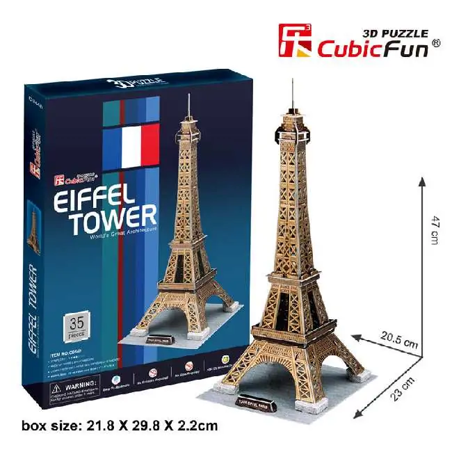 3D Puzzle Ajfelov toranj 23x20x47cm CubicFun