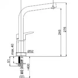 Jednoručna slavina za sudoperu UNO-33 Rubineta