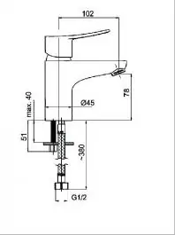 Jednoručna slavina za umivaonik Static 18 Rubineta