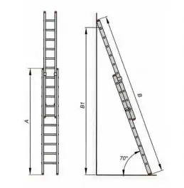 Merdevine aluminijumske kombinovane na izvlačenje 2 x 11