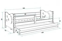 KREVET ZA DECU 160X80 PINE WOOD SIVI ELEGANT