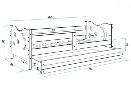 KREVET ZA DECU 160X80 PINE WOOD LJUBIČASTI ELEGANT