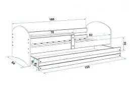 KREVET ZA DECU 160X80 PINE DEZEN 08 LOOKIE