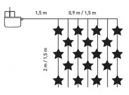 LED svetleća zavesa 198 sijalica hladno bela