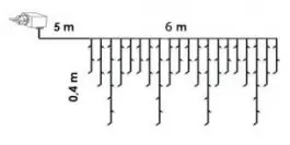 LED mreža ledenica sa providnim kablom 6x0.4m i 197 sijalica