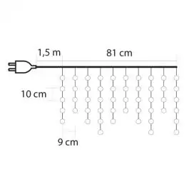 LED novogodišnja zavesa sa 50 dioda 0.8 + 1.5m hladno bela