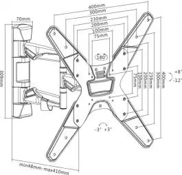 Zidni nosač za zakrivljene ekrane PLB 2044 23" do 55" SBox