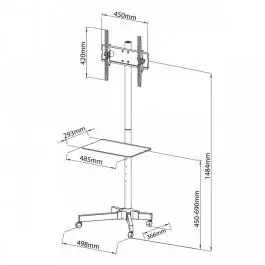 Mobilni podni nosač TC001 B za LCD ekrane 23"-55" SBox