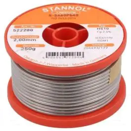 Žica za lemljenje Tinol punjena 2mm 250gr Sn60/Pb40 Stannol