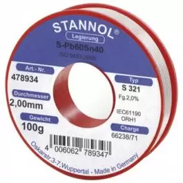 Žica za lemljenje Tinol punjena 2mm 1000gr Sn40/Pb60 Stannol