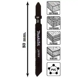 Listovi za ubodnu testeru HCS za drvo grubo sečenje B-14 set 5 komada A-85662 Makita