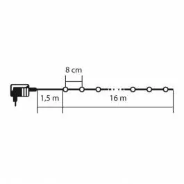 Lampice za jelku sa 200 toplo belih LED dioda KII200B/WW HOME