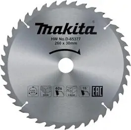 List cirkulara za drvo 260x40zx30 D-65377 Makita