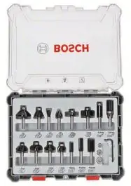 Komplet raznih glodala, 15 komada, prihvat 8 mm Bosch