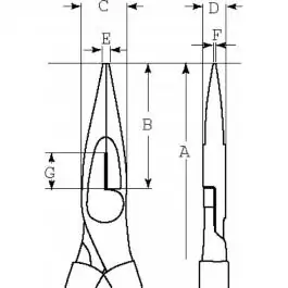 Klešta špicasta prava 200mm 1000V 2430V-200 Bahco