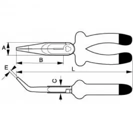 Klešta špicasta kriva 200 mm 2427V-200 Bahco