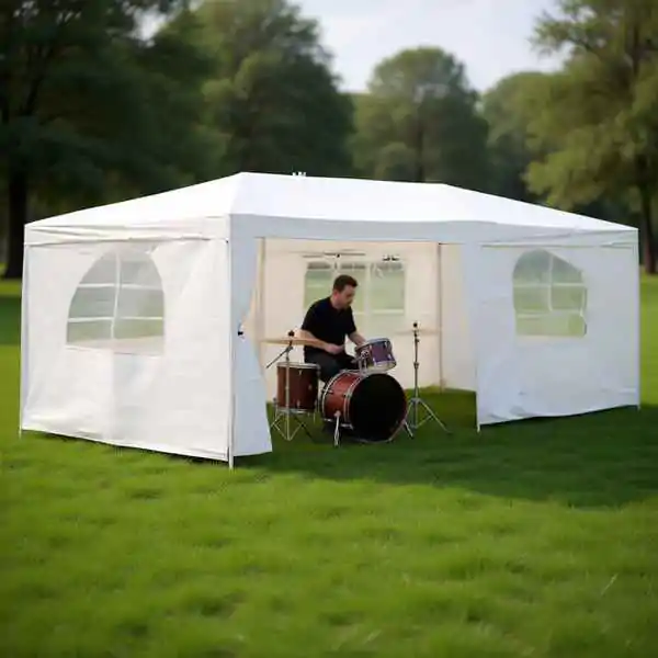 Baštenski paviljon Gazebo 3 x 6 m beli sa 6 bočnih strana - proizvod na akciji