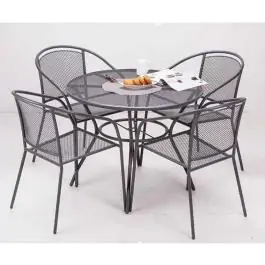 Baštenska garnitura ARKO sto + 4 stolice sive