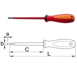 Odvijač ravni VDE 603VDETBI 3.0x100 mm Unior