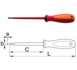 Odvijač ravni VDE 603VDETBI 8.0x175 mm Unior