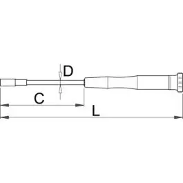 Odvijač nasadni sa ručkom za elektroniku 629E 3.2mm UNIOR