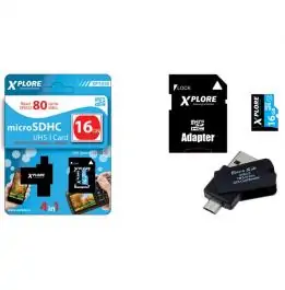 Micro SDHC kartica 16GB sa adapterom i čitačem XP1410 Xplore