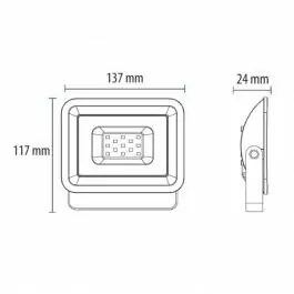 LED reflektor 20W LRF013EW-20/BK PROSTO