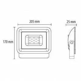 LED reflektor 50W LRF013EW-50/BK PROSTO