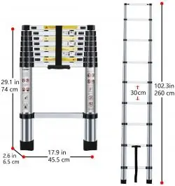 Aluminijumske teleskopske merdevine 2.9 m