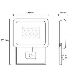 LED reflektor sa PIR senzorom 20W LRF008SW-20/BK Prosto