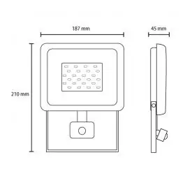 LED reflektor sa PIR senzorom 30W LRF008SW-30/BK Prosto